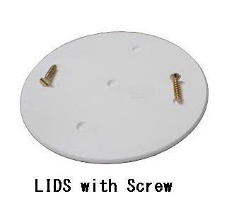 PVC Round LIDs 100&#39;s Packet With 2 Screws