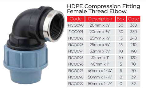 HDPE Female Elbow