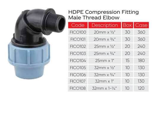 HDPE Male Elbow