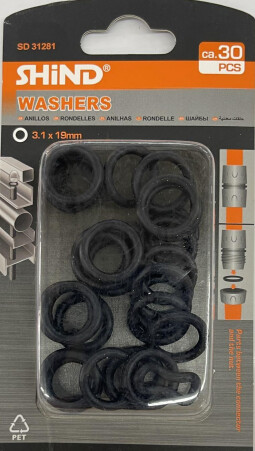 Shind Rubber Washers 3.1x19mm 30 Pcs