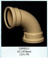 110mm 90deg Long Radius Bend UG Plain Satas