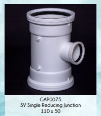 110mm 50mm Reducing Junction Single SV Plain Satas