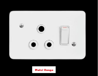 Single Socket 4x2 Steel White