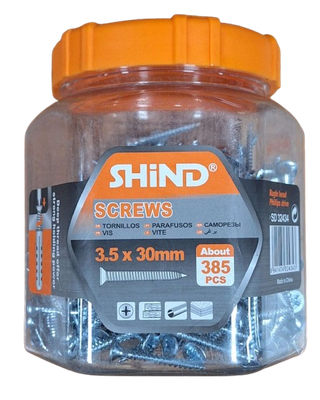 Shind Chip Board Screws Jar Silver 3.5mm