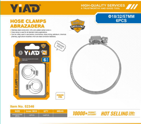 Yiad Hose Clamp 6 Pec (18-32-57mm)