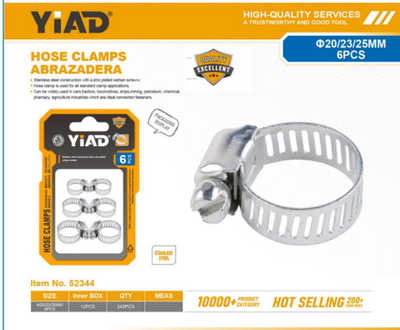 Yiad Hose Clamp 6 Pec (20-23-25mm)