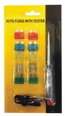 Auto Plug-in Fuse with Tester 12 Pcs