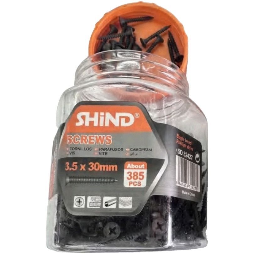Shind Chip Screws Jar Balck 3.5mm