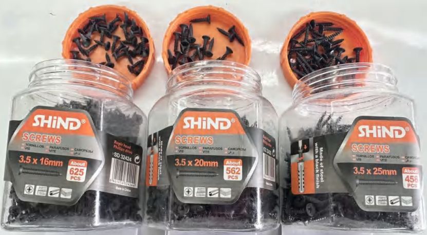 Shind Chip Screws Jar Balck 3.5mm