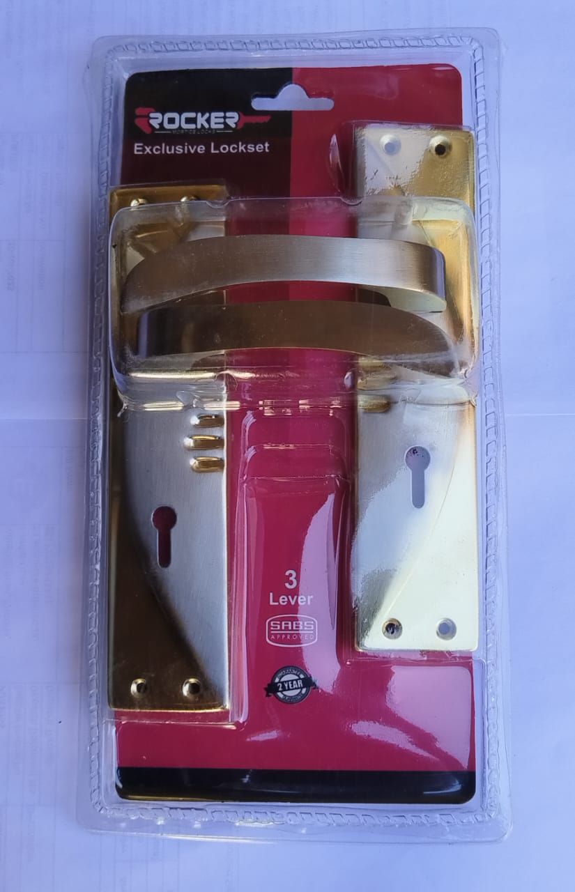 Rocker Door Lock Set, Type: Gold