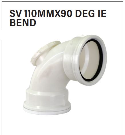 110mm 90deg Long Radius Bend SV IE Satas