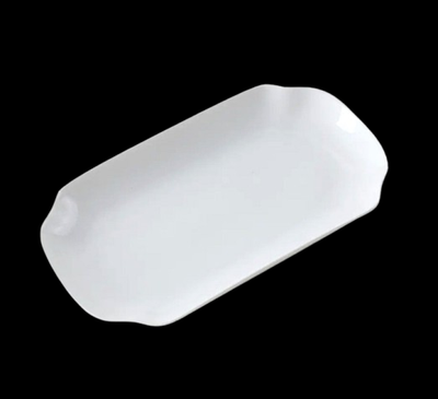 Ceramic Long Rice Tray White 32cm