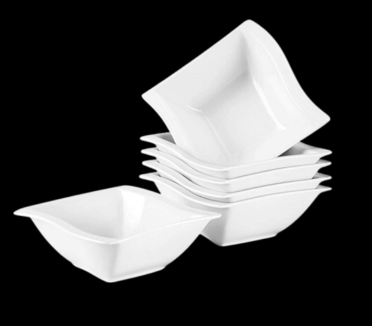 Ceramic Square Bowl White 7&quot;