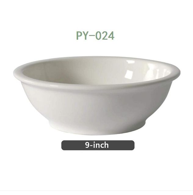 Ceramic Round Bowl White 9&quot;