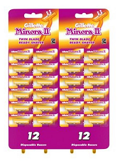 Minora Disposable Razors Gillette 24 pack Twin Blade