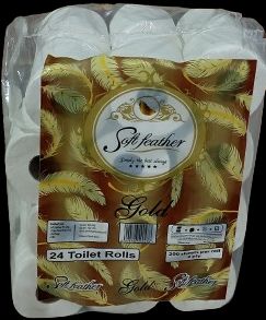 Toilet Rolls Tissue 24&#39;s Soft Feather Gold Virgin 2P/200
