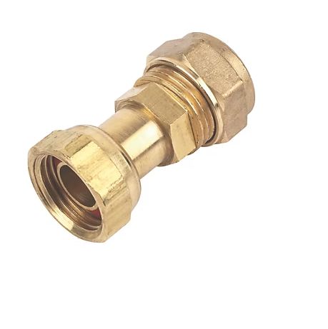 Brass Comp Straight Tap Connector 15mm x 1/2&quot;