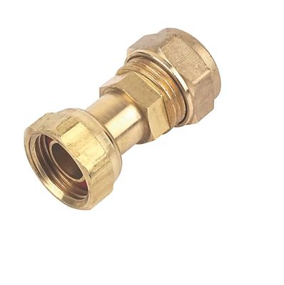 Brass Comp Straight Tap Connector 15mm x 1/2&quot;