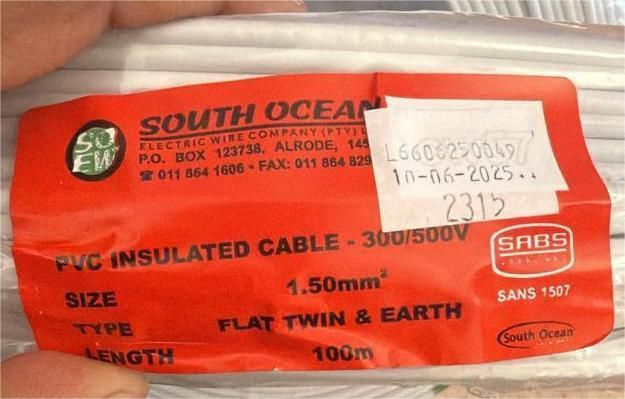 Suffix Flat wire twin earth 100m, Type: 1.5mm