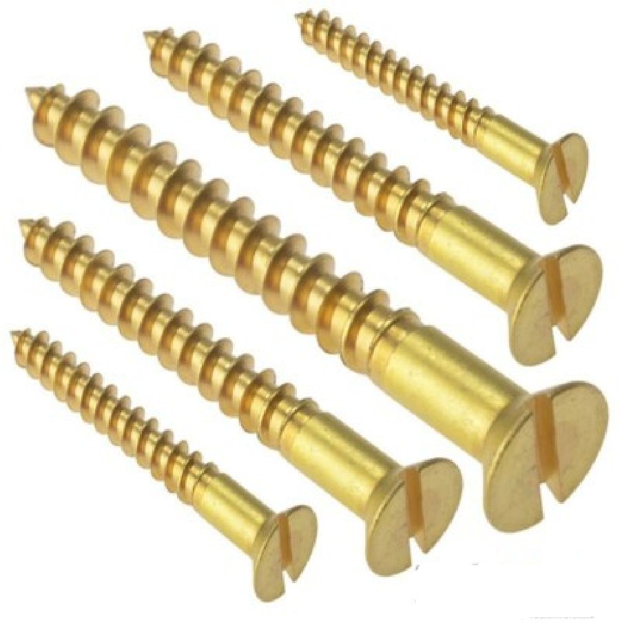 Wood Screws Brass Plated 100s