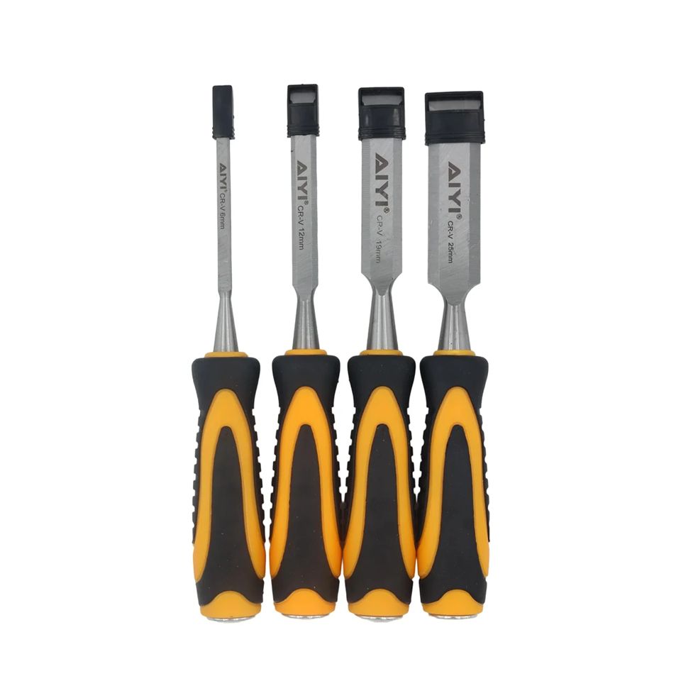 Wood Chisel Rubber Handle 4 Pcs Set