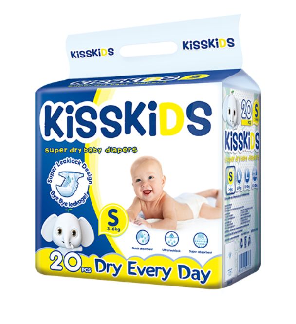 KISSKIDS Diapers 5x20s, Size: Small