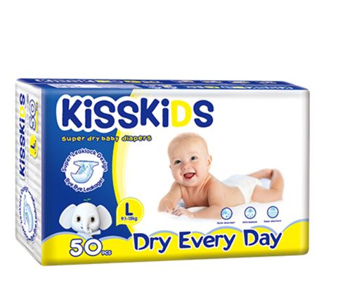 KISSKIDS Diapers 50s, Size: Large