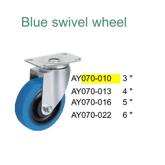 Blue swivel wheel