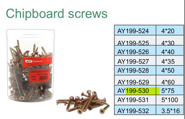 Chip Board Screws Jar 4x60