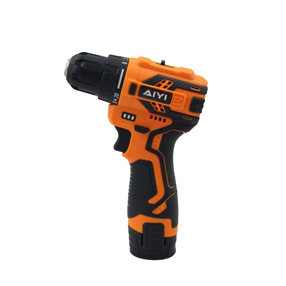 AIYI Lithium Cordless Brushless Drill 12V with 2 Battery Packs