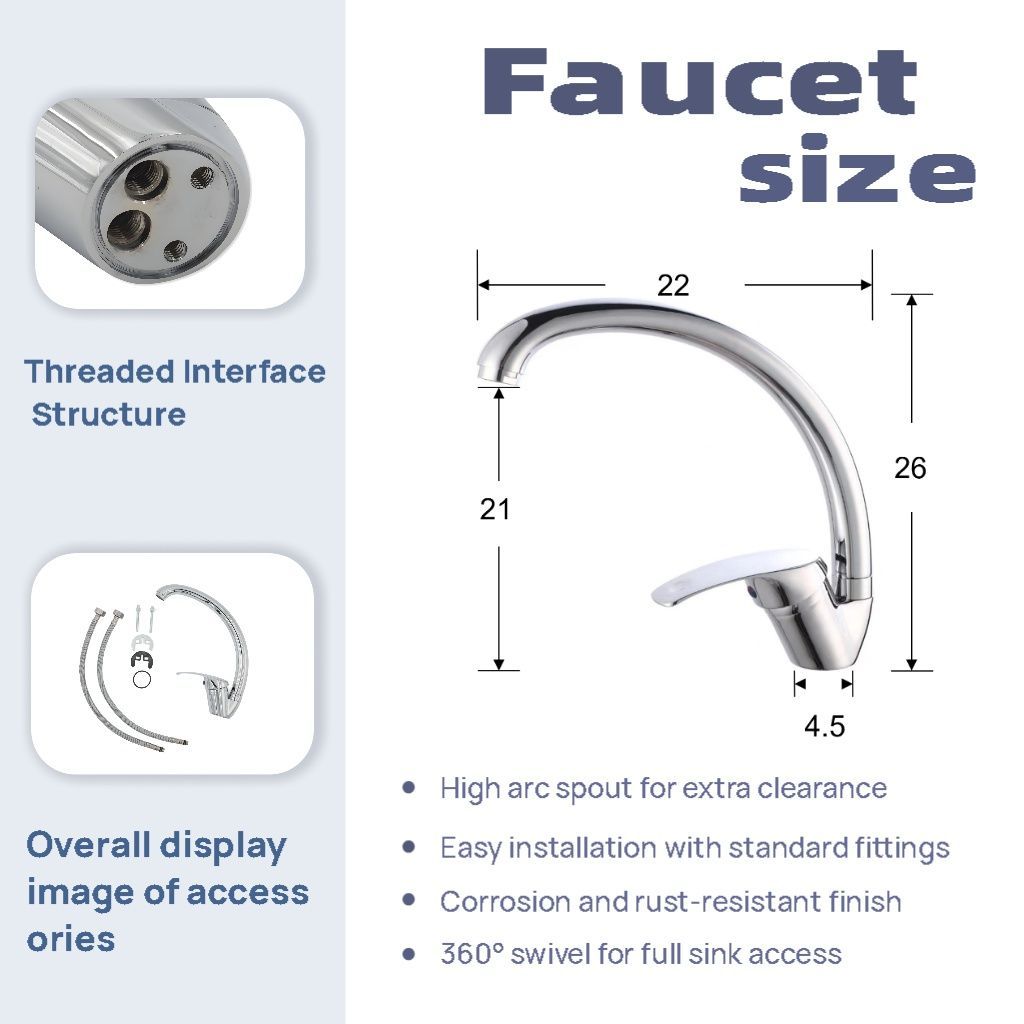 AIYI Basin Mixer Long Silver