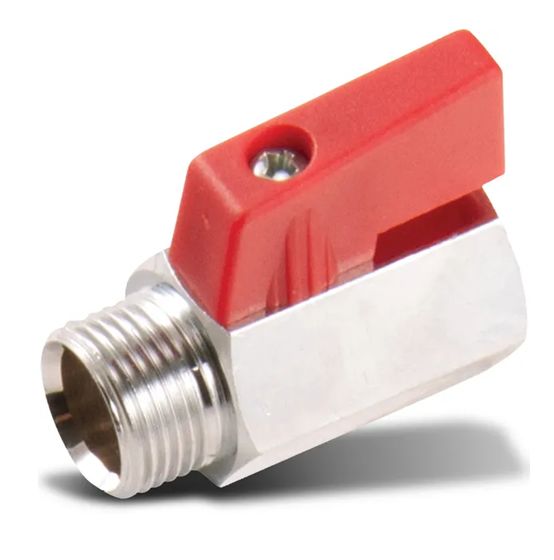 Mini Valve Steel Red Handle 15mm MxF