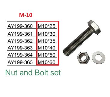 Nut and Bolt Set M10