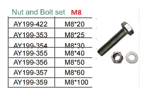 Nut and Bolt Set M8