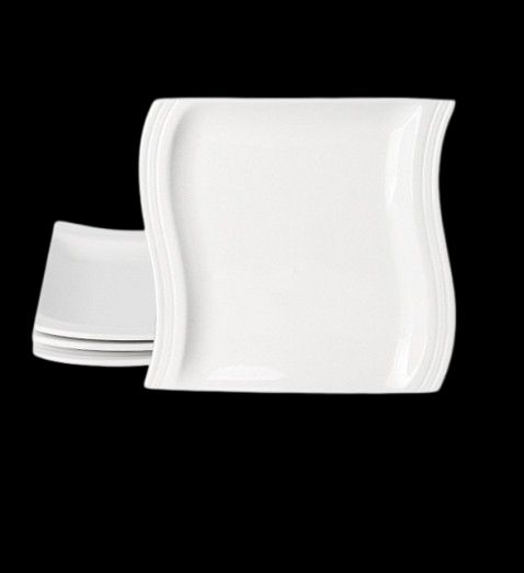 Ceramic Oval Plate White 8"