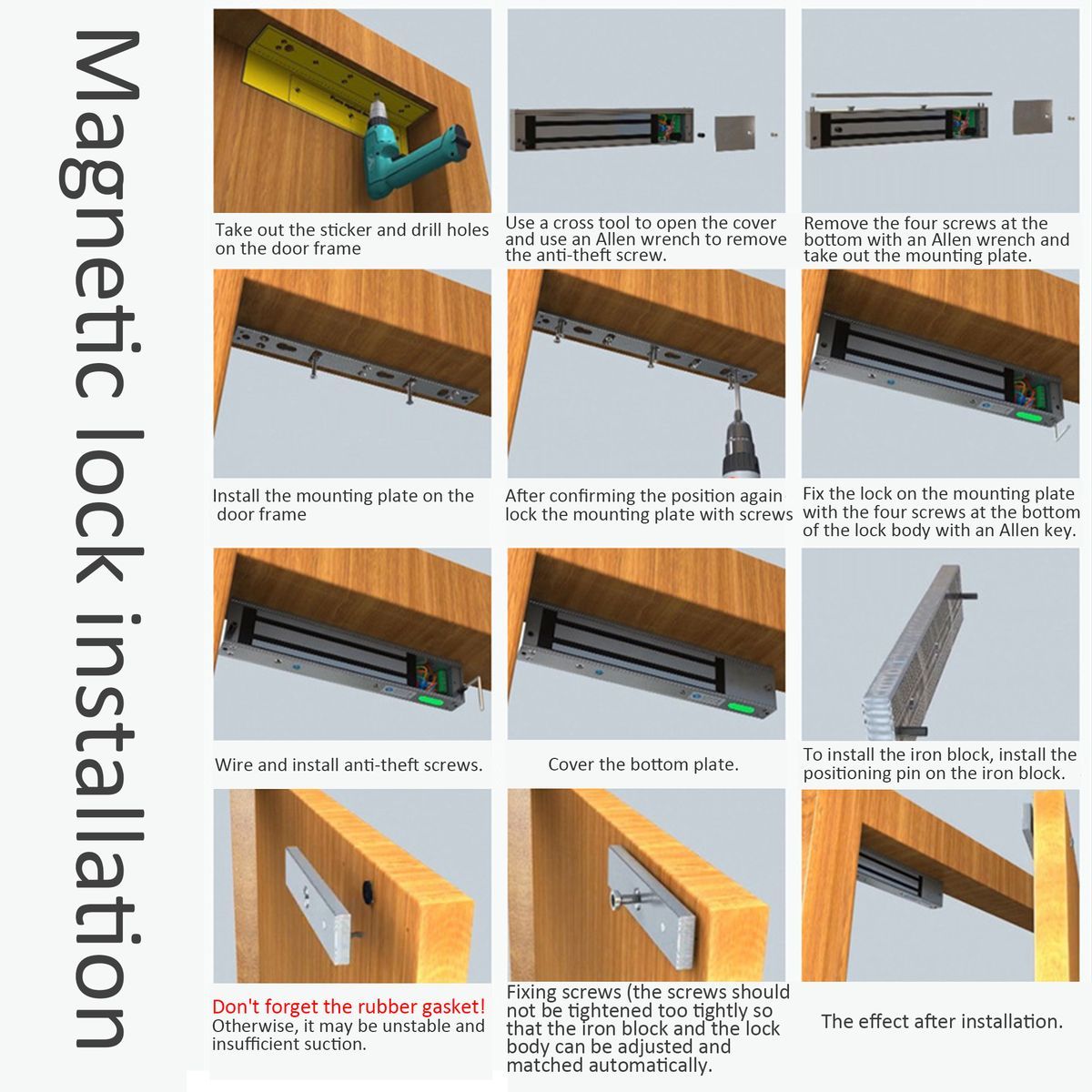 RFID Access Control Electromagnetic Lock Kit