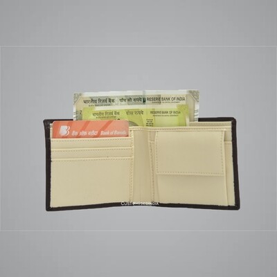 Dark Brown - Creme Imported Dual Colour Wallet