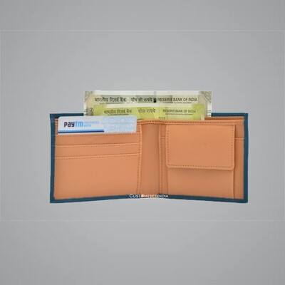 Royal Blue - Tan Imported Dual Colour Wallet