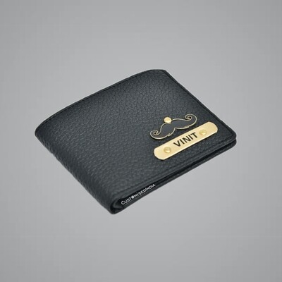 Black Genuine Leather Customised Wallet
