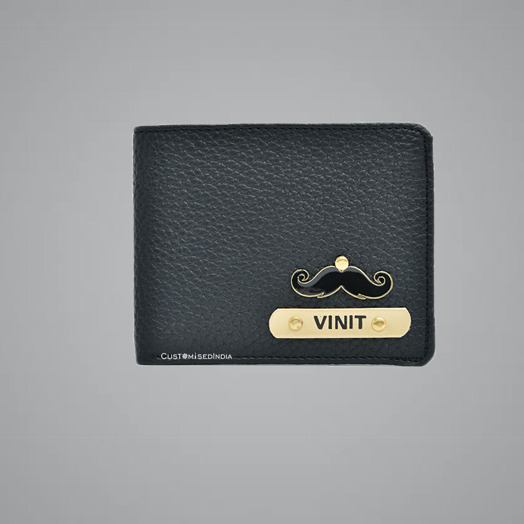 Black Genuine Leather Customised Wallet
