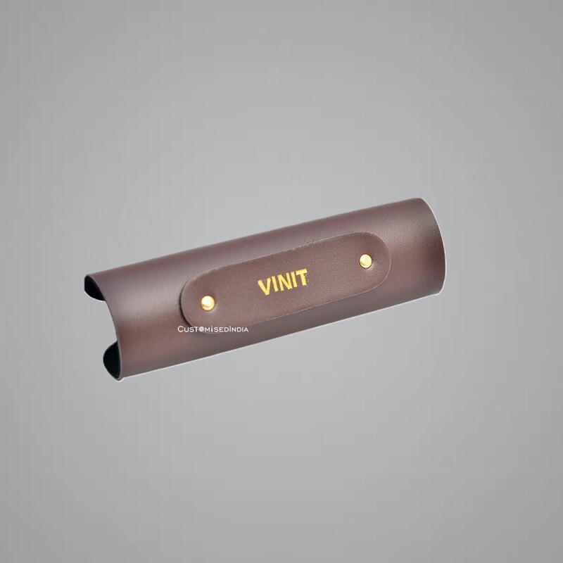 Brown Personalised Luggage Handle Cover