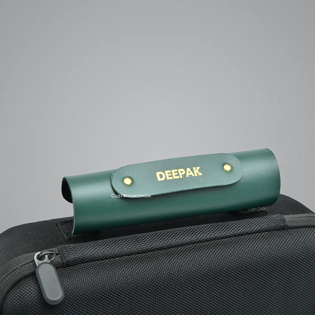 Green Personalised Luggage Handle Cover