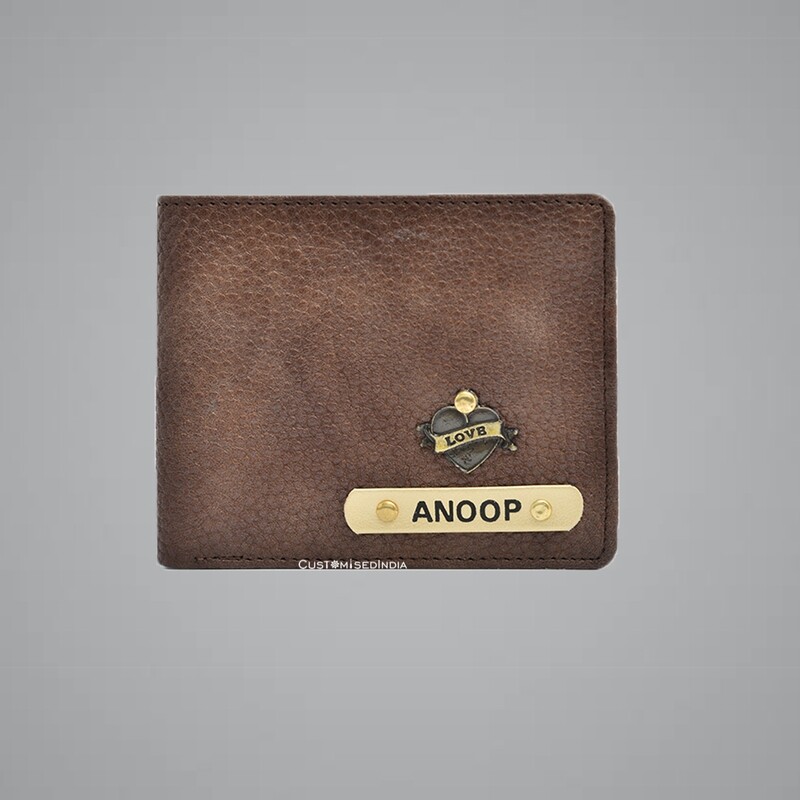 Brown Genuine Leather Customised Wallet