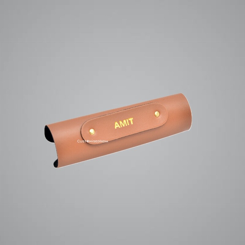 Tan Personalised Luggage Handle Cover