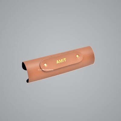 Tan Personalised Luggage Handle Cover