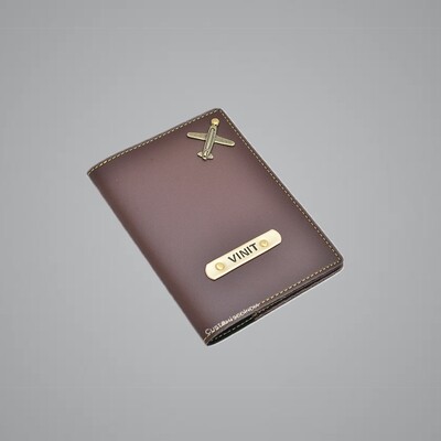 Brown Customised Passport Holder (Indian Leather)