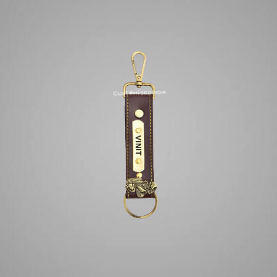 Brown Customised Keychain with Hook