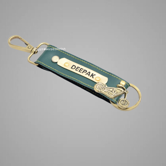 Green Customised Keychain with Hook