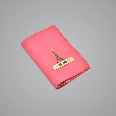 Pink Customised Passport Holder (Indian Leather)