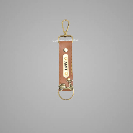 Tan Customised Keychain with Hook